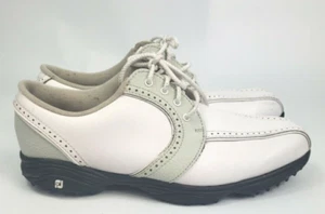 Women’s Footjoy Greenjoy Flex Zone Golf Shoes White and Light Green Size 9.5 M - Picture 1 of 9