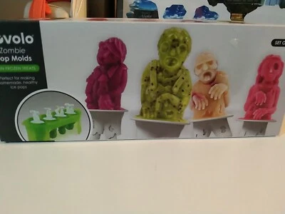 Conjunto de 4 moldes Tovolo Ice Pop zumbi Halloween caseiro suco congelado pops diversão - Imagem 1 de 4