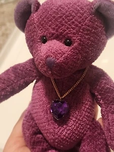 Russ Bears Of The Month Purple Teddy Bear Plush February Amethyst Gift - Picture 1 of 9