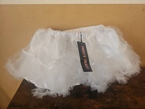 Dolls Kill Trickz & Treatz Angel Ruffle Your Feathers Petticoat Skirt, White, Sm - Picture 1 of 8