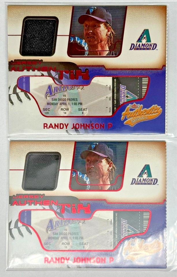 2002 Fleer Authentix Jersey Authentix Ripped Randy Johnson #JA-RJ HOF - Image 1 of 1