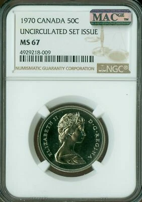 1970 CANADA 50 CENTS NGC MS67 PQ MAC SPOTLESS * - Image 1 of 2