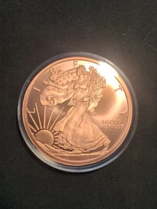 Walking Liberty .999 Fine Copper Golden State Mint 5 Oz Round - Picture 1 of 2