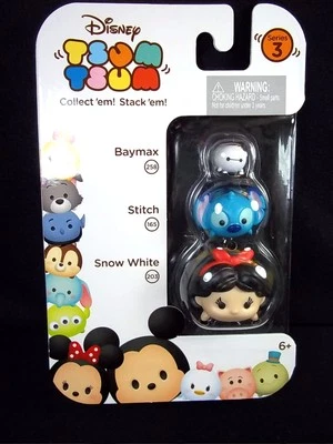 Disney Tsum Tsum Paquete de 3 Serie 3 Puntada Blancanieves Baymax #68 Foto 1 de 2