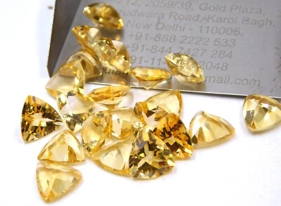 Лот 9 мм натуральный цитрин триллион огранки россыпью драгоценные камни для изготовления ювелирных изделий P-2779 - Изображение 1 из 4