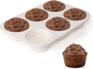 Muffin Pan, 3.5 Inch Large Muffin Pan 6 Cup Silicone Jumbo Muffin Tin - Picture 1 of 3