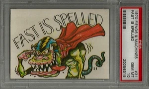 1970 Donruss Fiends & Machines #31 "Fast Is Spelled" PSA 10 GEM MINT Card - Picture 1 of 1