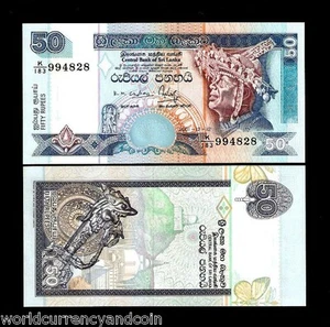 SRI LANKA 50 RUPEES P117 2001 BUTTERFLY UNC MONEY BILL X 10 PCS CEYLON BANK NOTE - Picture 1 of 1