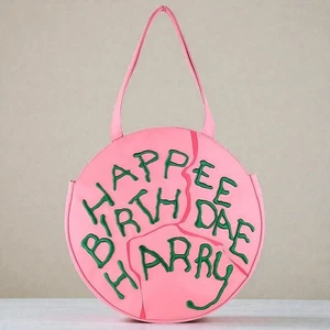 Harry Potter Geburtstagstorte FLAPPER Beuteltasche Tasche groß Kunstleder rosa A4 Schulter - Bild 1 von 6