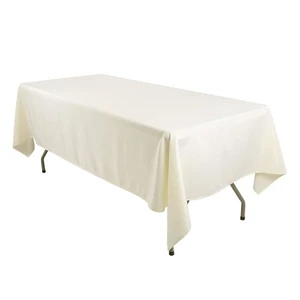10 pc 60"x102" Rectangular Cloth Fabric Linen Tablecloth - Ivory - Wedding at - Picture 1 of 8