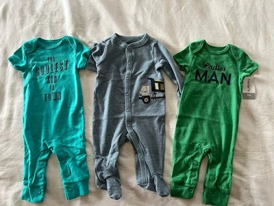 Lote de 3 Bodys Carter's Bebé Niño Dormir Talla 3 Meses Nuevos Foto 1 de 4