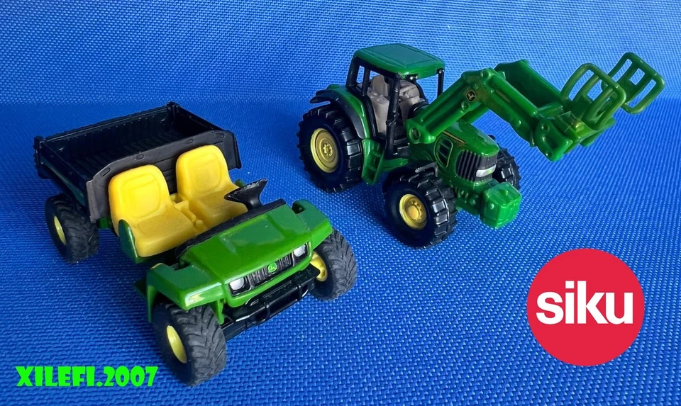 siku john deere gator 4x4 jeep 1481 trattore con pinze 1379 diecast COME DA FOTO - Immagine 1 di 4