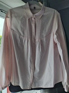 Wrap London Pink Cotton Pintuck Top Shirt Blouse Size 18 - Picture 1 of 5