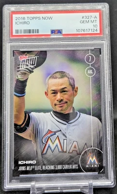 2016 Topps Now #327-A Ichiro Suzuki 3000 HITS PSA Gem MT 10 (JBC2657) - Image 1 of 2