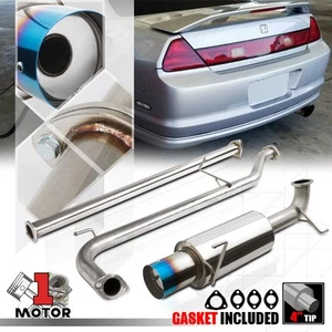 SS Catback Exhaust System 4" Burnt Tip Muffler for 98-02 Honda Accord 2.3 F23A - Picture 1 of 10