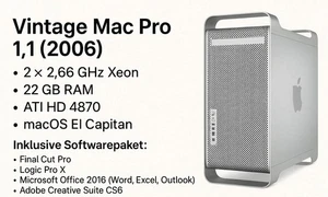 Mac Pro 1,1 (2006) 2×2,66 GHz Xeon, 22 GB RAM, ATI HD 4870, macOS El Capitan - Afbeelding 1 van 20