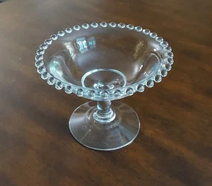 Vintage Imperial Candlewick Clear Glass Flared Compote Footed Candy Dish - Picture 1 of 5