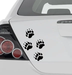 Bärentatze Druck Vinyl Aufkleber Sticker Auto LKW Wand schwarz - 2,5" - 4er Pack - Bild 1 von 4