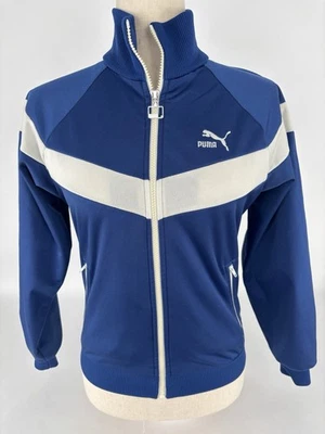 Chaqueta deportiva vintage Puma azul/blanca juvenil talla grande Foto 1 de 4