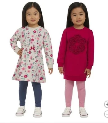 Koala Kids Boys Girls Outfit Pink Multicolor 4-Piece Set Fox Tops Pants - Image 1 of 4