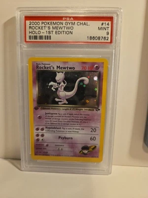 2000 PSA 9 Pokemon 1st Edition Rocket's Mewtwo Holo  #14 Mint Gym Challenge - Image 1 of 4