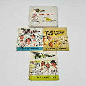 Blakeslee Trav-L-Games Kit o' Three Bingo, Derby, Bingaroo 1956 USA UNUSED READ - Picture 1 of 12