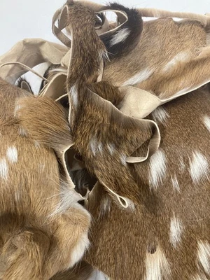 Axis Deer Hide Scraps, Leather Crafts, Hair Fly Tying, Brushes, Jewelry- 16oz - Image 1 of 2