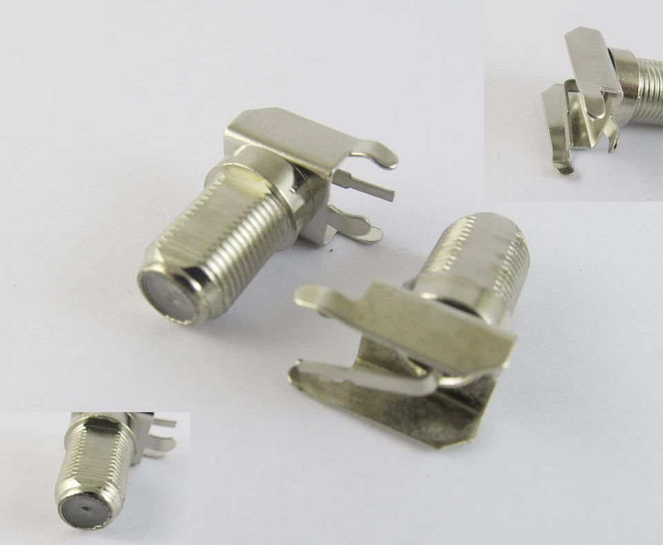 50x F Female Jack Right Angle Solder PC Board PCB Mount Receptacle RF Connector - Image 1 of 1