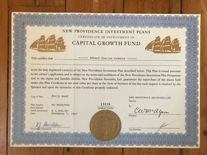 NEW PROVIDENCE INVESTMENT PLANS (BAHAMAS SUISSE) 1967 (Z3) - Picture 1 of 1
