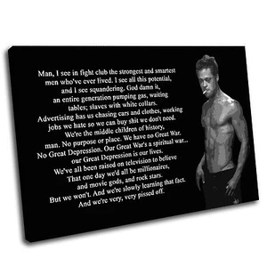 Fight Club Zitat Leinwand Wandkunst Druck Bild PREMIUM zz - Bild 1 von 24