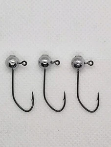50 1/32 Lead Ball Jig Head Eagle Claw Black Platinu #6 IRISH JIG MADE IN USA - Bild 1 von 1