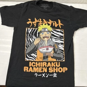 NARUTO ICHIRAKU BLACK SHIRT MENS SMALL Anime RAMEN SHOP Apparel S - Picture 1 of 5