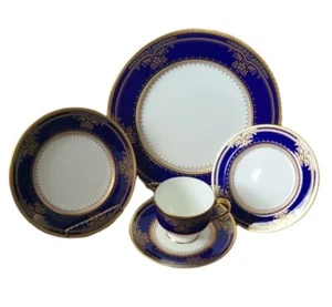 5-teiliges 24K Colbalt Blue Oscar De La Renta AF001-Edinburgh Geschirrset Narumi Japan - Bild 1 von 9