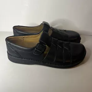 BIRKENSTOCK SCHWARZ LEDER RIEMENHALBSCHUHE KOMFORTSCHUHE 45 M12 - Bild 1 von 6