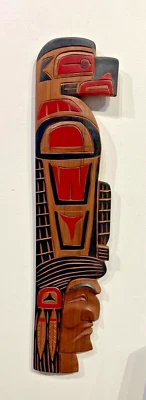 Brad JOSEPH Eagle Chief Talla Original Firmado Squamish Tótem Arte Costa Salish Foto 1 de 4