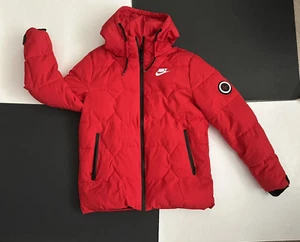 Nike Unisex Youth Hooded Winter Puffer Jacket Red Sz XXL - Picture 1 of 6