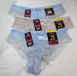 NUEVO CON ETIQUETAS Set/3 MAIDENFORM confort devoción ENCAJE TANGA sin líneas AZUL TOPO TRANSPARENTE M/6 - Imagen 1 de 6