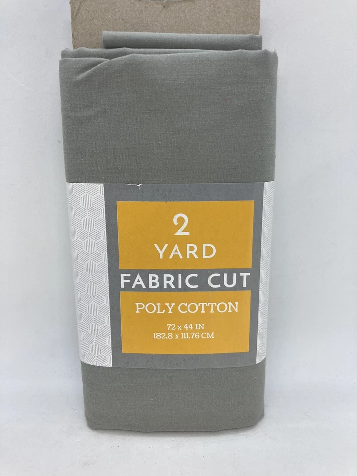 2 Yard Poly Cotton Fabric Cut 72" x 44" Light Gray - Image 1 of 1
