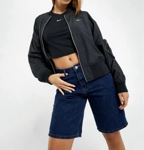 Nike Oversized Bomber Jacket Full Zip Womens RRP$150 Black UV Protection Small - Picture 1 of 5