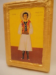 Heiliger Demeter der neue Neomärtyrer Dimitrios griechisch-orthodoxe Ikone Kunst auf Kiefernholz - Bild 1 von 10