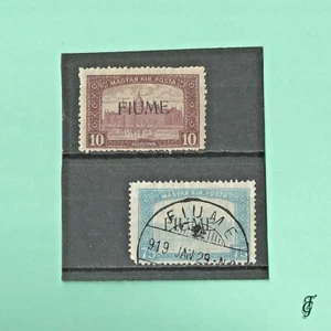~ ~ ITALY FIUME 2 STAMPS / SIGNED HIGH CAT VALUE /.BEAUTIFUL CANCEL. - Picture 1 of 2