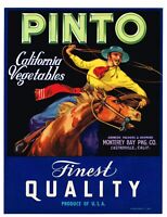 Original vintage Spanish citrus crate label c1940s Diana Dog Canine Mateo Vicens Gold Border Bronzing