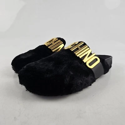 MOSCHINO Mules Negro Imitación Piel Nuevo Talla 35 EE. UU. 5 Foto 1 de 4