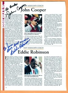 Eddie Robinson John Cooper AUTO Signed Program Page Ohio State Buckeyes HOF - Picture 1 of 1