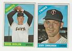 Lot Of Two 1966 Topps, Bob Bolin, #61, Jerry Zimmerman, #73