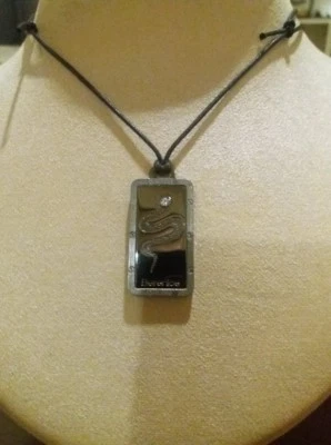 CIONDOLO UOMO ARGENTO CON DIAMANTE E CORDINO CERATO - Immagine 1 di 3