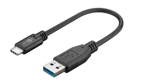 Cable de conexión USB 3.0 USB-C a conector USB A 0,15m negro - Imagen 1 de 1