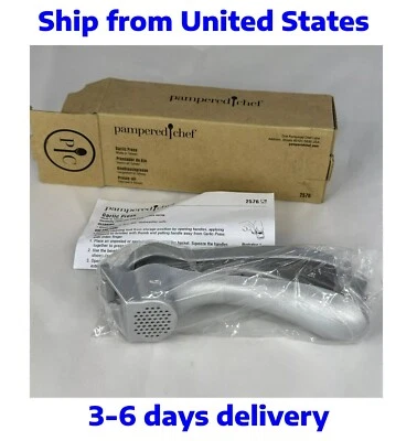 Pampered Chef Garlic Press #2576 With Cleaning Tool New In Box FREE SHIPPING! - Image 1 of 3