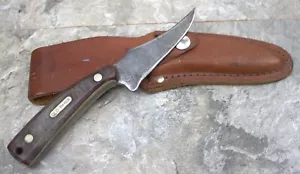 Vtg Schrade Usa 152 Old Timer Sharp Finger Knife And Sheath - Picture 1 of 10