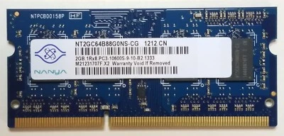 Original Dell Latitude E6420 2GB Memory Module RAM DDR3 PC3-10600 NT2GC64B88G0NS - Image 1 of 3